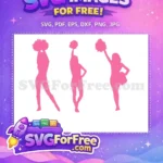 Free Pom Poms Up Free Cheerleading Poses Sport Free SVG - Instant Download