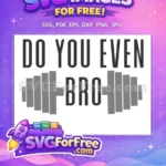 Free Weightlifting Barbell Free Do You Even Bro Sport Free SVG - Instant Download