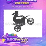 Free Ponytail Girl Free Wheelie Stunt Sport Free SVG - Instant Download