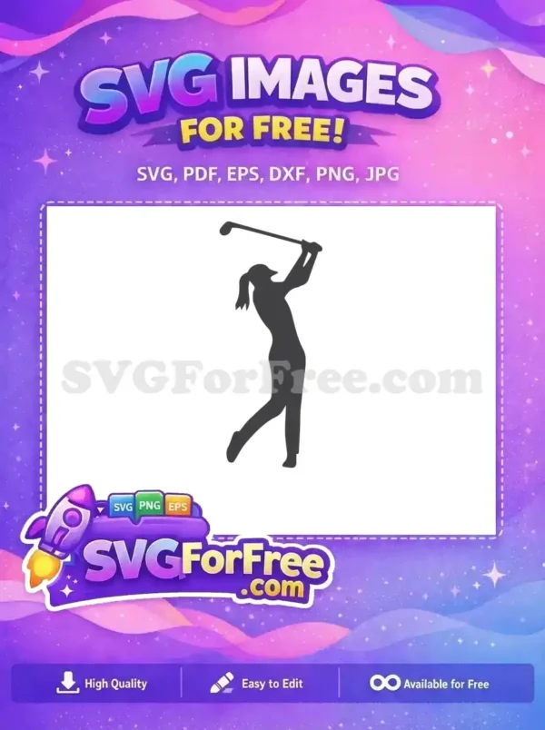 Free Woman Golfer Silhouette Free Sport Action Female Free SVG