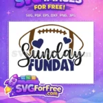 Free Brown Football Free Navy Hearts Sunday Funday Free SVG 2 - Instant Download