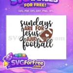 Free Sundays Jesus Free Football Heart Sport Free SVG - Instant Download