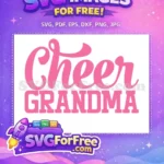 Free Pink Cheer Free Grandma Sport Free SVG - Instant Download