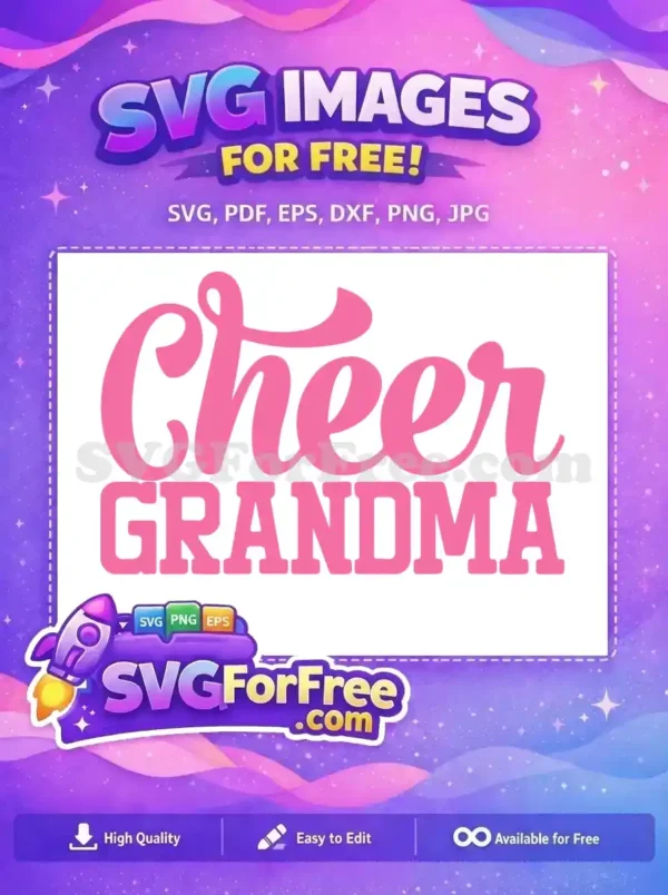 Free Pink Cheer Free Grandma Sport Free SVG