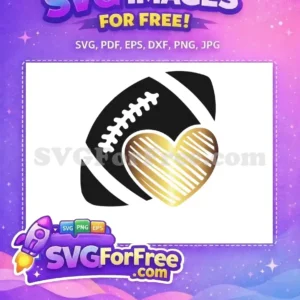 Free Black Football Free Golden Heart Sport Free SVG Free Black Football Free Golden Heart Sport Free SVG