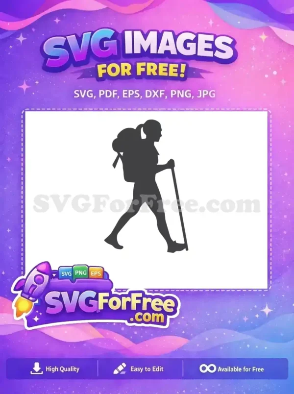 Free Hiker Silhouette Free Ponytail Sport Free SVG