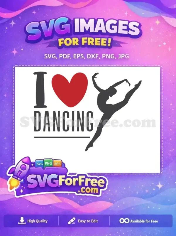Free I Love Dancing Free Ballerina Silhouette Sport Free SVG