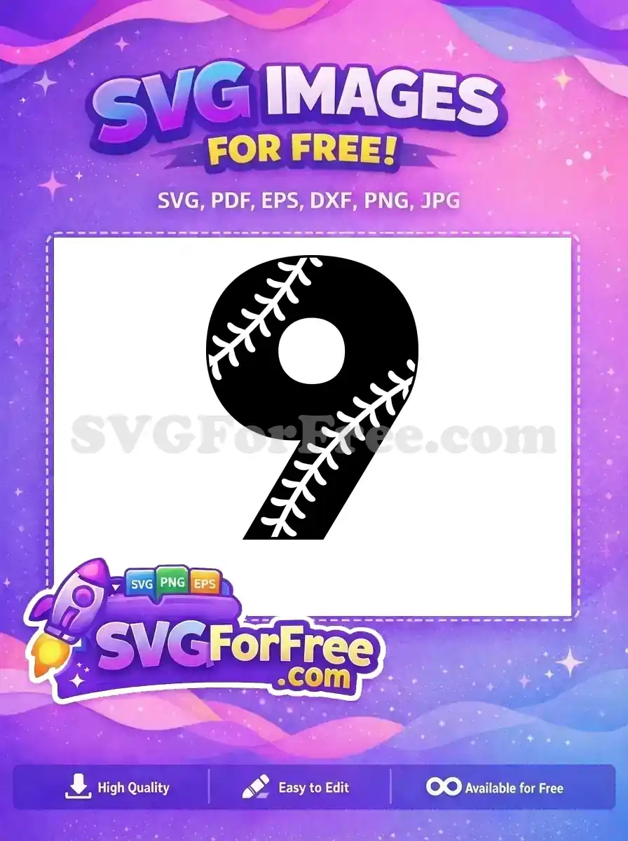 Free Number Nine Free Baseball Stitch Sport Free SVG