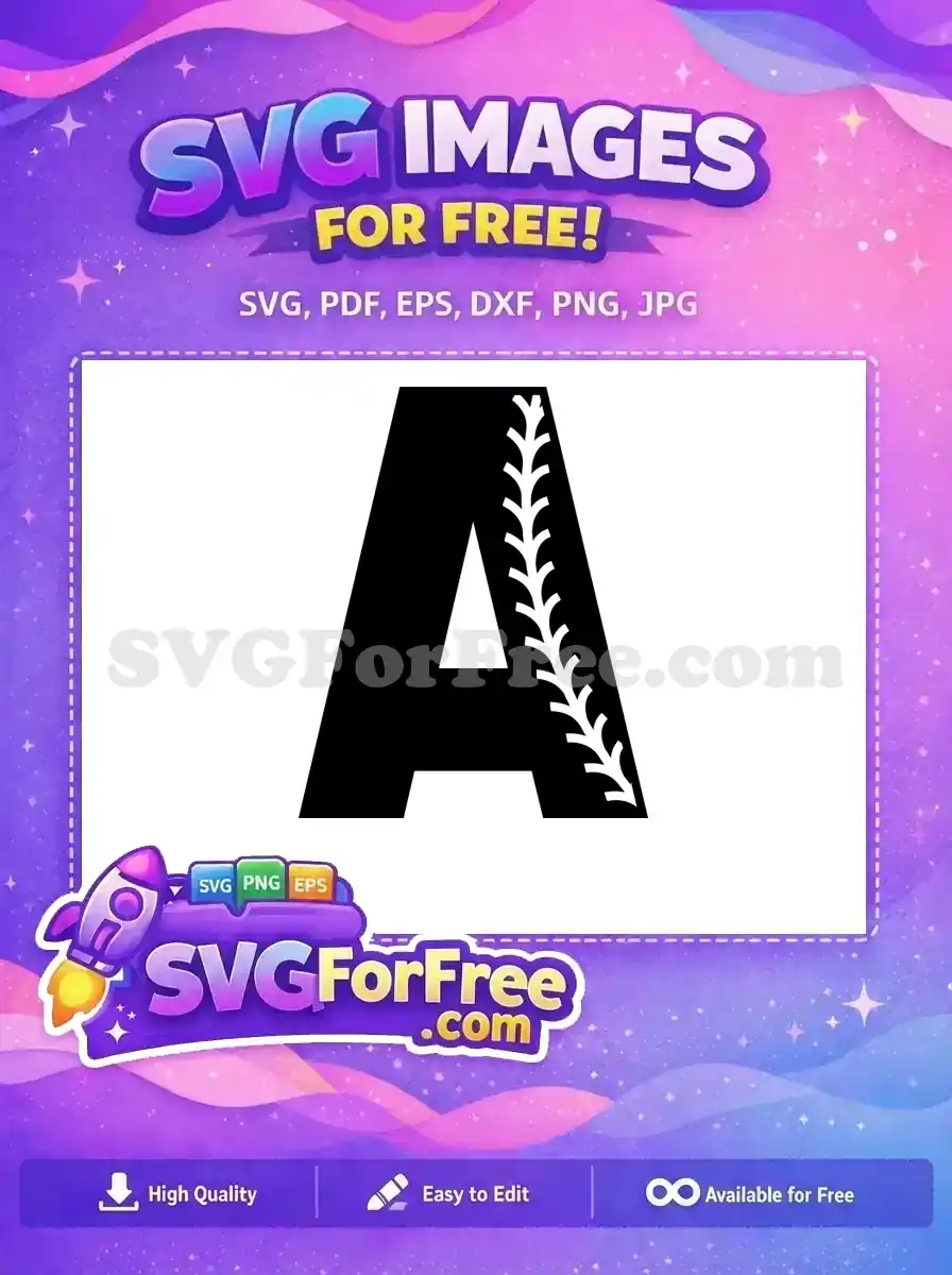Free Black Baseball A Free Sport Alphabet Free SVG