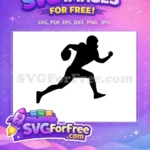 Free Running Silhouette Free Football Player Sport Free SVG 1 - Instant Download