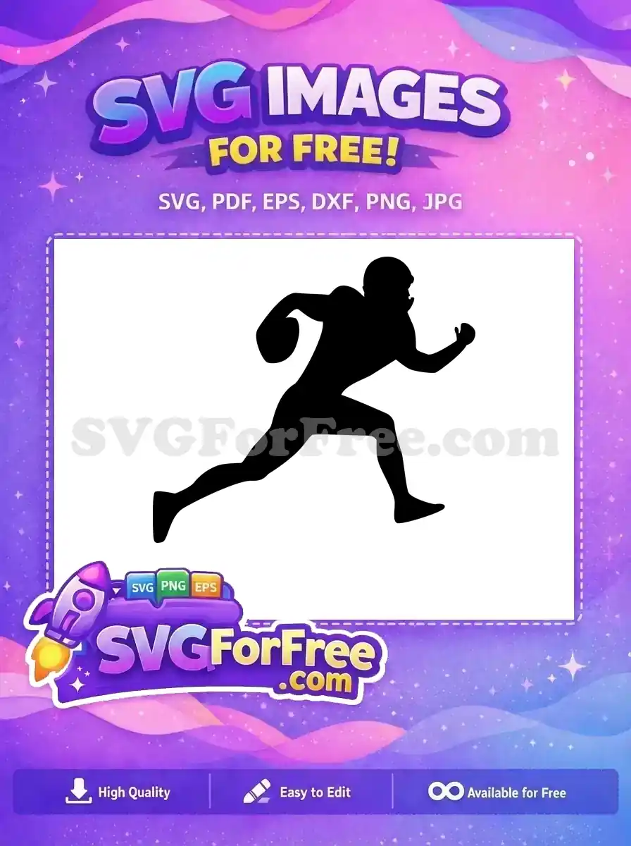Free Running Silhouette Free Football Player Sport Free SVG 1