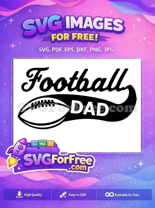 Free Football Outline Free Dad Banner Sport Free SVG Free Football Outline Free Dad Banner Sport Free SVG