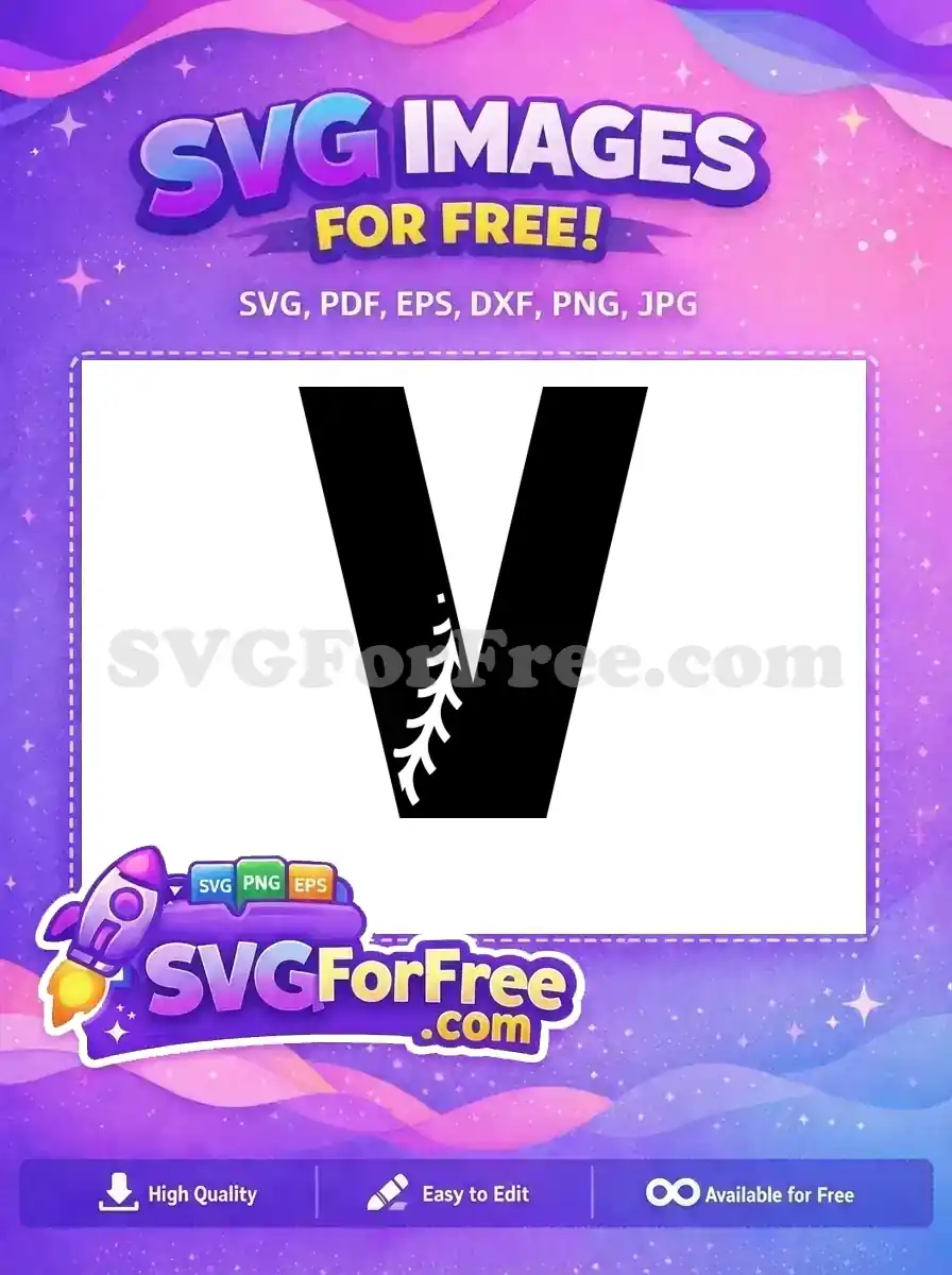 Free Letter V Free Baseball Stitch Sport Free SVG