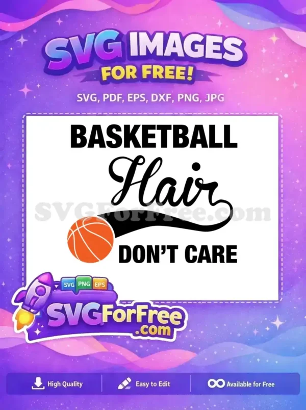 Free Orange Basketball Free Hair Don't Care Sport Free SVG 1