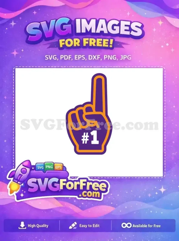 Free Sports Number One Free Purple Orange Mascot Free SVG