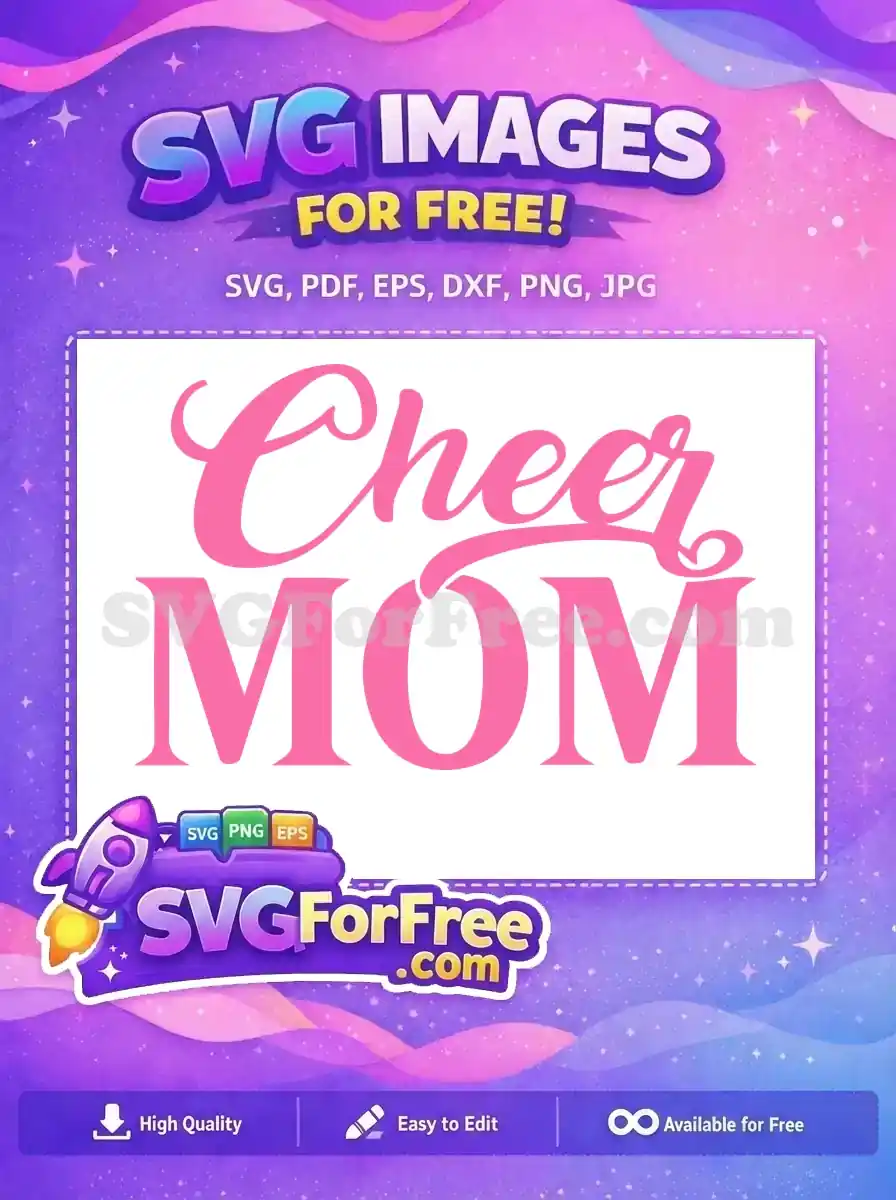 Free Pink Cheer Mom Free Sport Design Free SVG