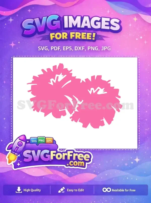 Free Pink Cheerleading Pompons Free Sport Accessory Cheer Free SVG