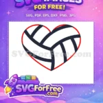 Free Red Heart Free Volleyball Sport Free SVG - Instant Download