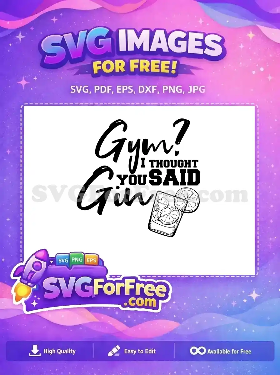Free Gym Gin Wordplay Free Cocktail Graphic Sport Free SVG