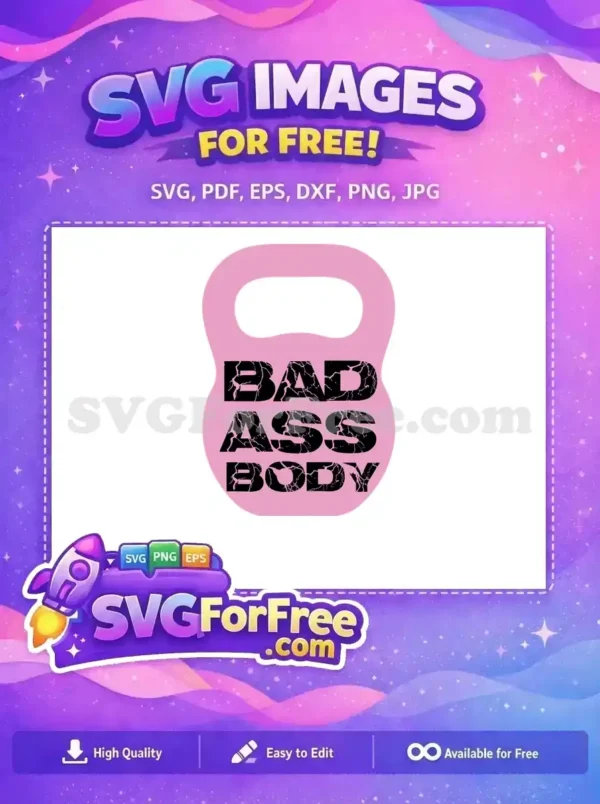 Free Pink Kettlebell Free Badass Body Gym Free SVG