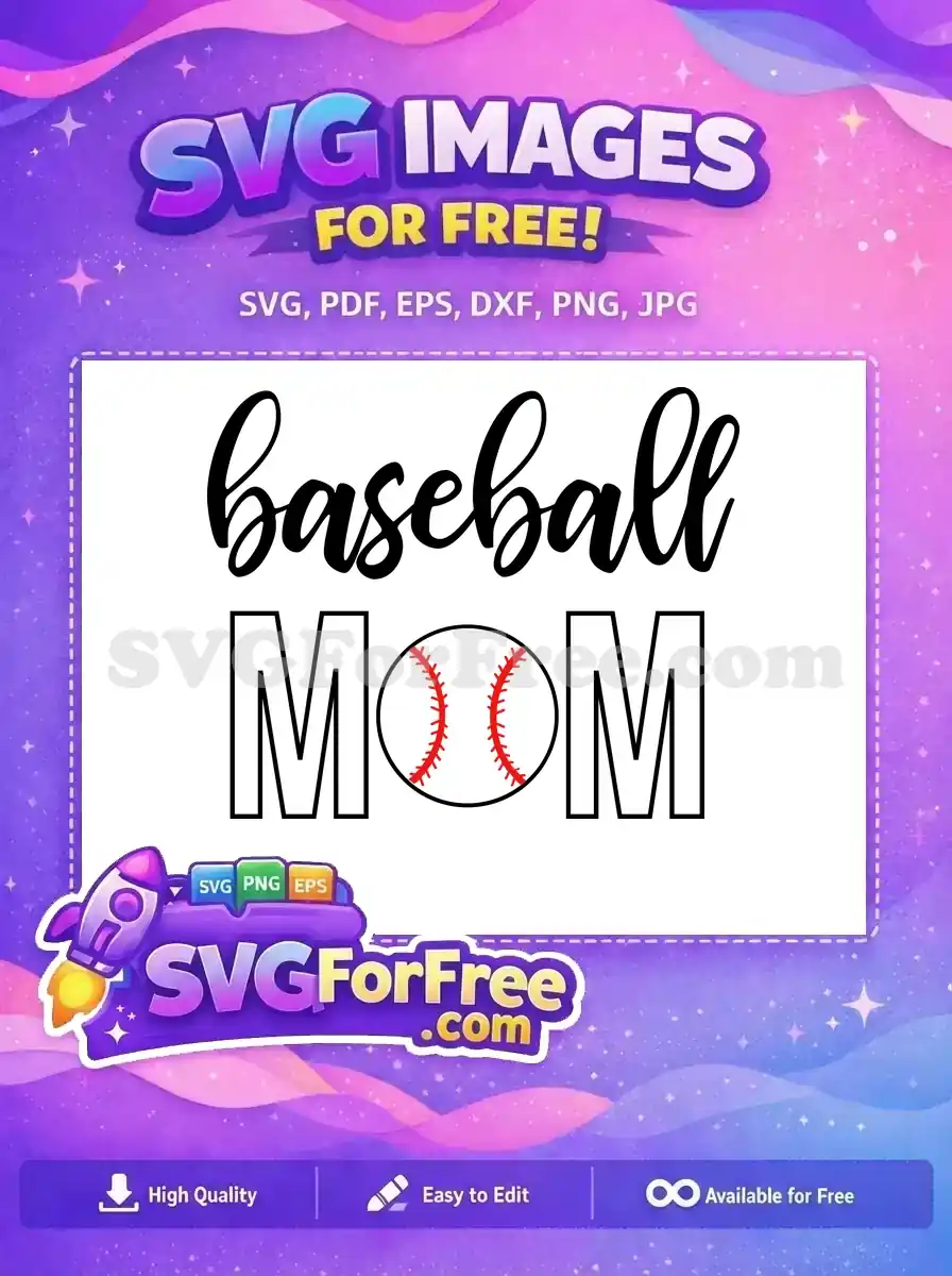 Free Baseball Mom Text Free Sport SVG Free SVG