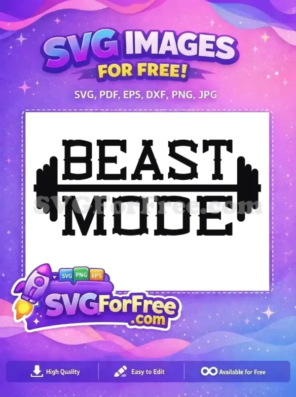 Free Beast Mode Barbell Free Sport Silhouette Workout Free SVG