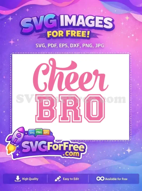 Free Cheer Bro Pink Sport Free Cheerleader Design Free SVG