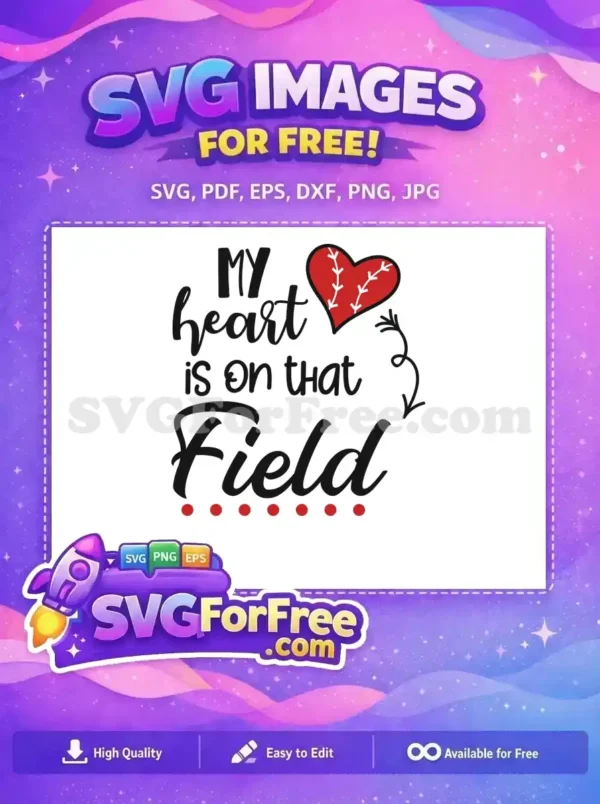 Free Baseball Heart Free My Heart Field Sport Free SVG