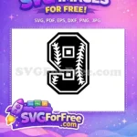 Free Number Nine Free Baseball Sport Number Free SVG 2 - Instant Download