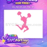 Free Pink Pom Poms Free Cheerleader Jumping Sport Free SVG - Instant Download