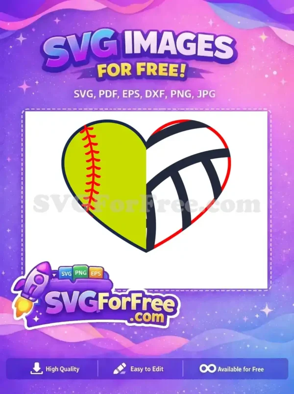 Free Softball Free Volleyball Sport Heart Free SVG Free Softball Free Volleyball Sport Heart Free SVG