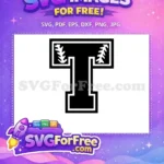 Free Baseball Letter Free Sport Black Initial Free SVG - Instant Download