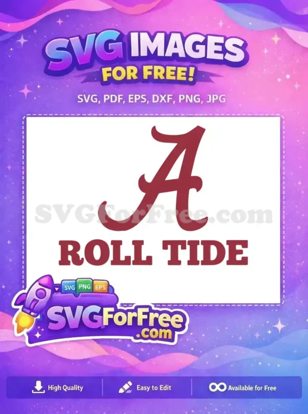 Free Crimson Alabama A Free Roll Tide Graphic Free SVG 1