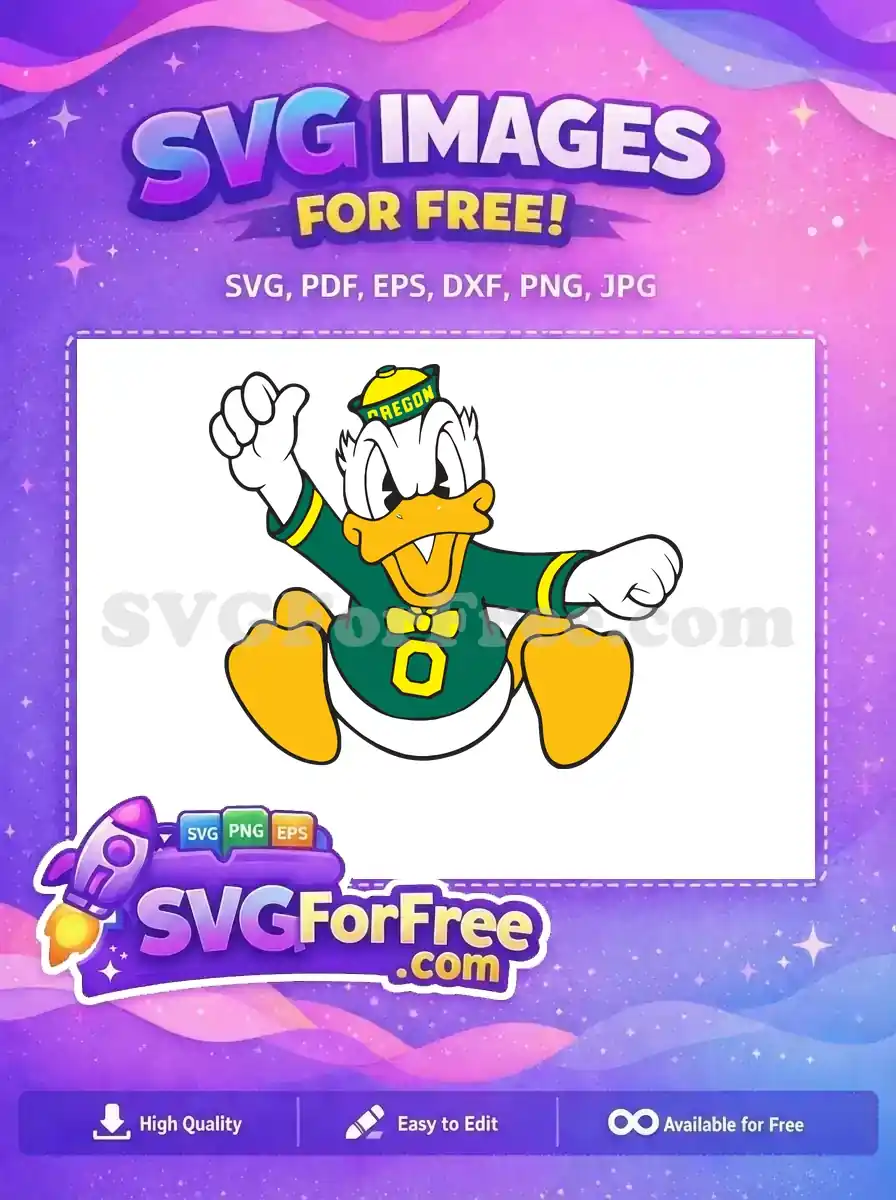 Free Oregon Ducks Mascot Free Smiling Face Sport Free SVG