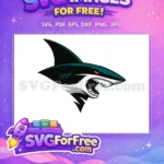 Free Teal Black Shark Free Orange Eyes Sport Free SVG - Instant Download