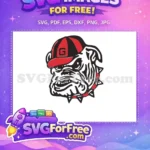 Free Bulldog Mascot Free Red Hat Sport Logos Free SVG - Instant Download