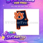 Free Auburn Tigers Free Alabama Outline State Free SVG - Instant Download