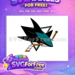 Free Angry Shark Free Orange Hockey Sport Logos Free SVG - Instant Download