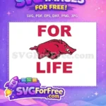 Free Arkansas Razorback Hog Free Team For Life Free SVG - Instant Download