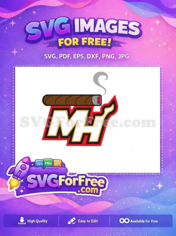 Free Smoking Cigar Logo Free Flaming Red Letters Miami Heat Free SVG Free Smoking Cigar Logo Free Flaming Red Letters Miami Heat Free SVG