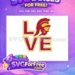Free USC Trojans Love Free Gold Trim Sport Free SVG - Instant Download