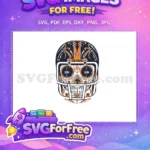 Free Sugar Skull Helmet Free Chicago Bears Sport Free SVG - Instant Download
