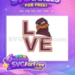 Free Maroon Orange Love Free Hokies Mascot Sport Logos Free SVG - Instant Download