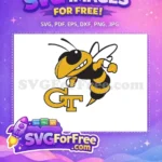 Free Smiling Yellowjacket Free Sport Logos Georgia Tech Free SVG - Instant Download