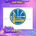 Free Golden Gate Bridge Free Blue Yellow Warriors Free SVG - Instant Download