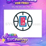 Free LA Clippers Blue Logo Free Red Letters Sport Free SVG - Instant Download