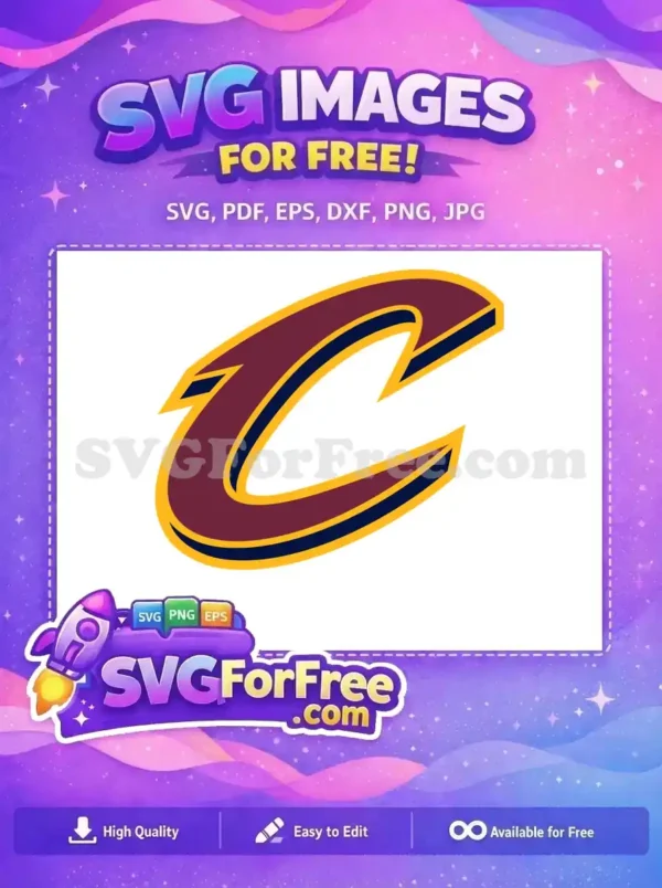 Free Cleveland Cavaliers Logo Free Burgundy Gold Detail Sport Free SVG