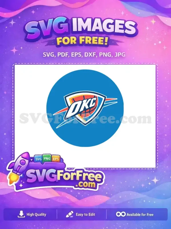 Free OKC Thunder Logo Free Basketball Emblem Sport Free SVG 1
