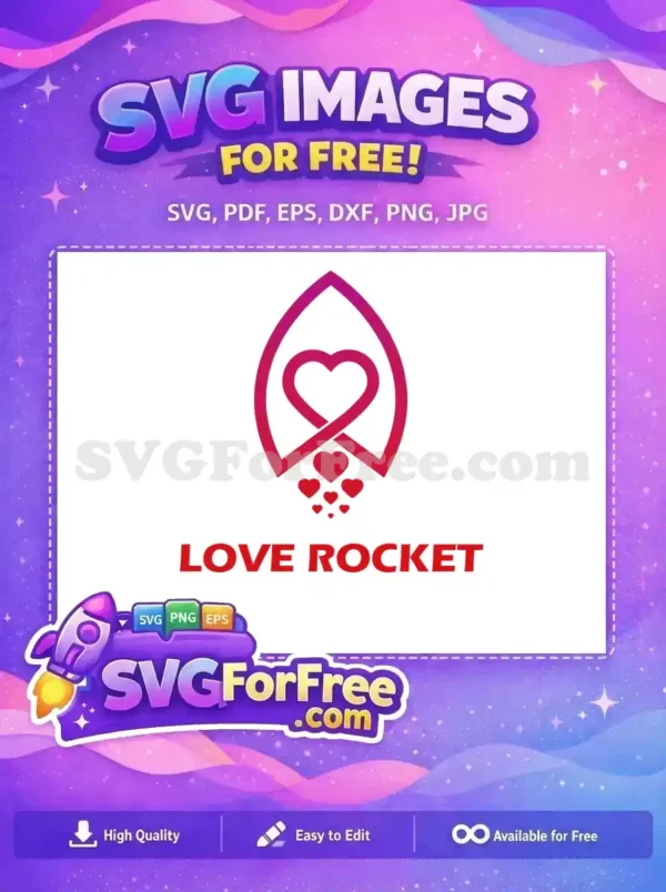 Free Heart Rocket Free Love Launch Valentine Free SVG