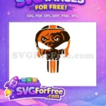 Free Orange Brown Dog Skull Free Punisher Style Logo Free SVG - Instant Download